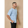 T-shirt Bleu Droit