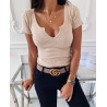 T-Shirt Beige Col V