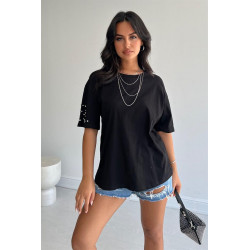 T-Shirt Noir Strass