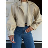 Veste Simili Cuir Beige